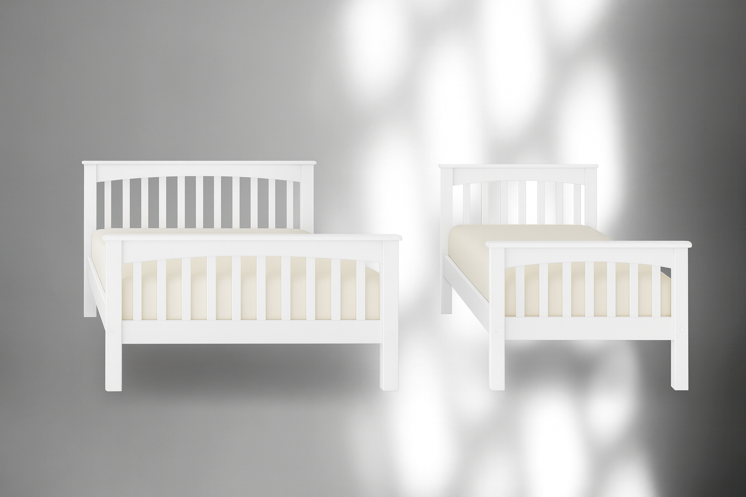 Etagenbett / Stockbett 140x200 / 90x200 Natur Buche massiv Vollholz– Weiß FamilyBunk®
