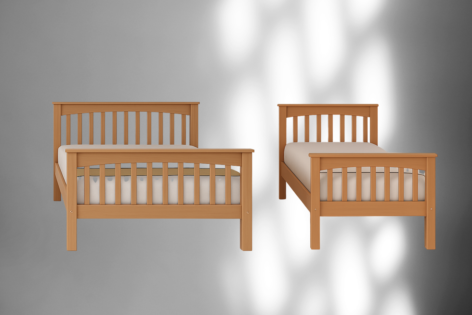 Etagenbett / Stockbett 140x200 / 90x200 Natur  Buche massiv Vollholz- Natur FamilyBunk®