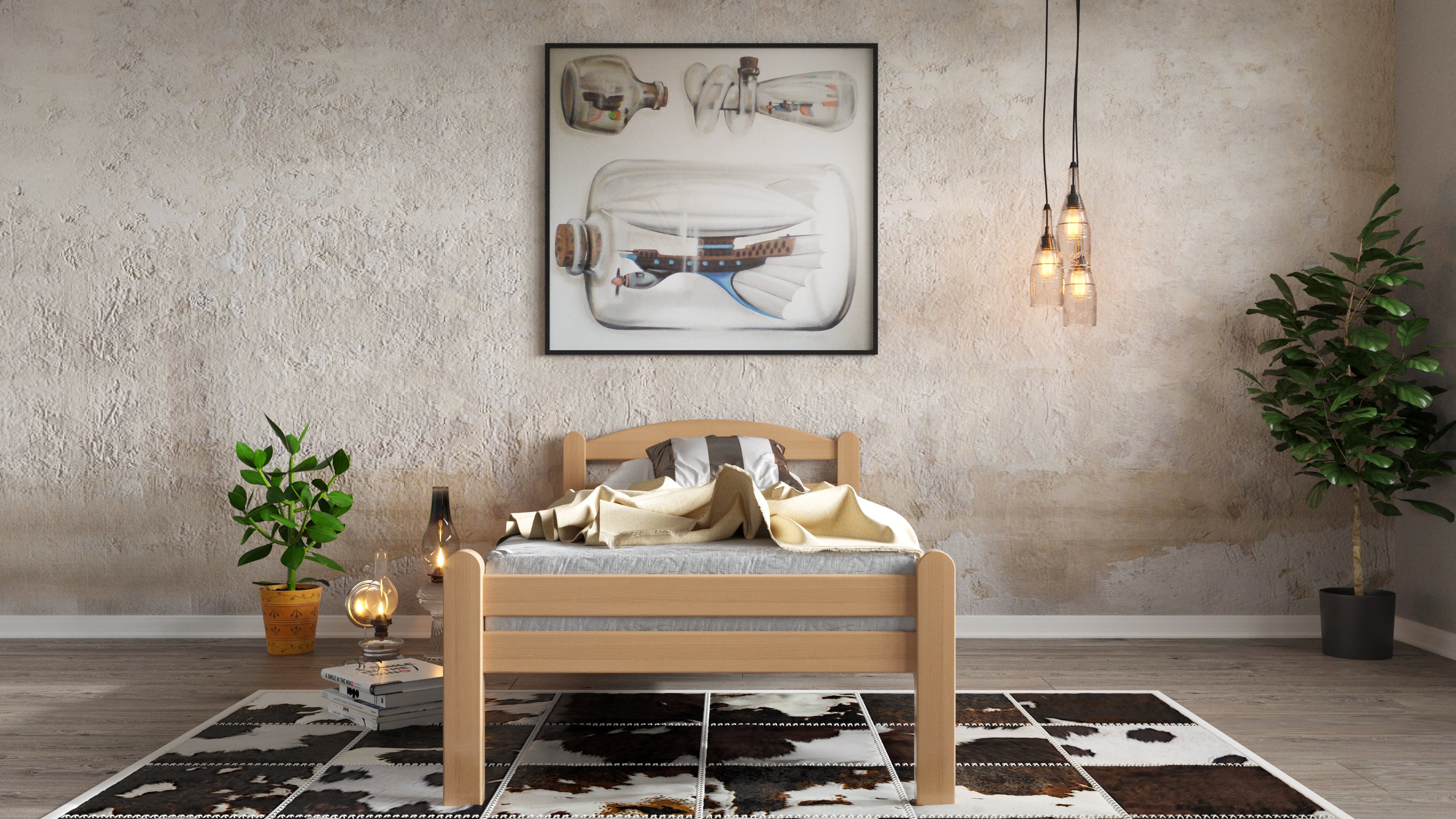 SolidBase® Natur Massivbuche Bett