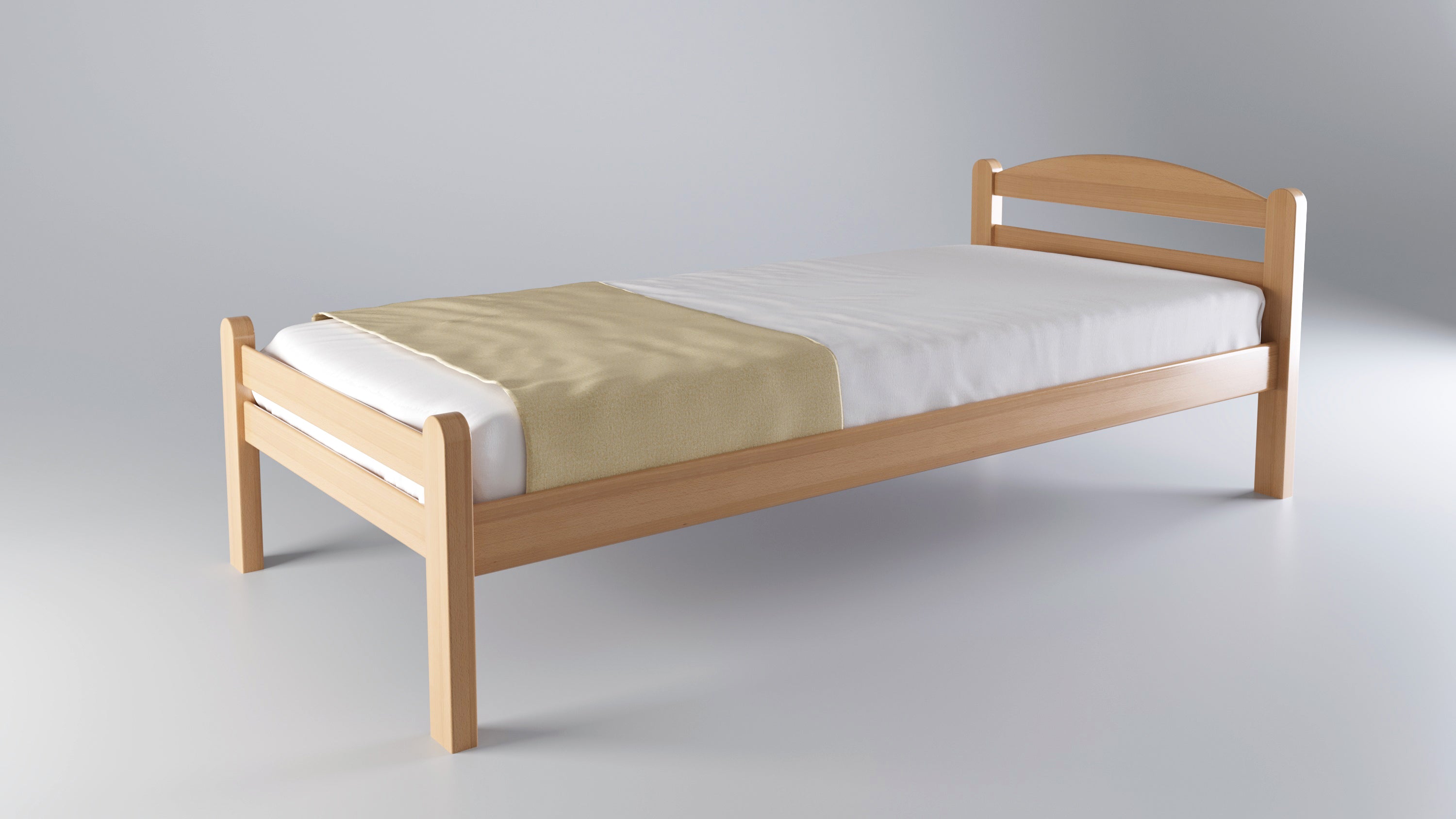 SolidBase® Natur Massivbuche Bett