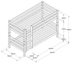 Etagenbett / Stockbett Natur Buche massiv Vollholz 90 x 200 - Natur StrongBunk®