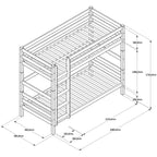StrongBunk® Hoch Etagenbett / Stockbett Buche massiv Vollholz 90 x 200 - Natur