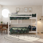 StrongBunk® Hoch Etagenbett / Stockbett Buche massiv Vollholz 90 x 200 - Weiss