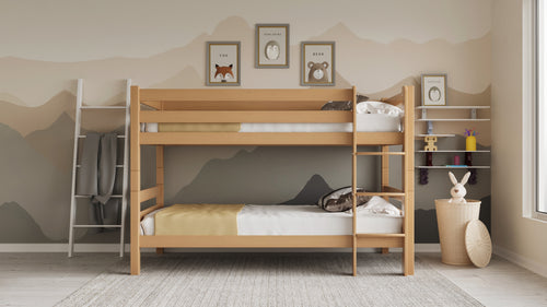 Etagenbett / Stockbett Natur Buche massiv Vollholz 90 x 200 - Natur StrongBunk®