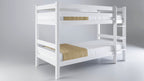 Etagenbett / Stockbett Natur Buche massiv Vollholz 90 x 200 – Weiß StrongBunk®