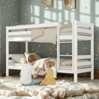 StrongBunk® Etagenbett / Stockbett Natur Buche massiv Vollholz 90 x 200 – Weiß