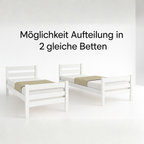 StrongBunk® Hoch Etagenbett / Stockbett Buche massiv Vollholz 90 x 200 - Weiss