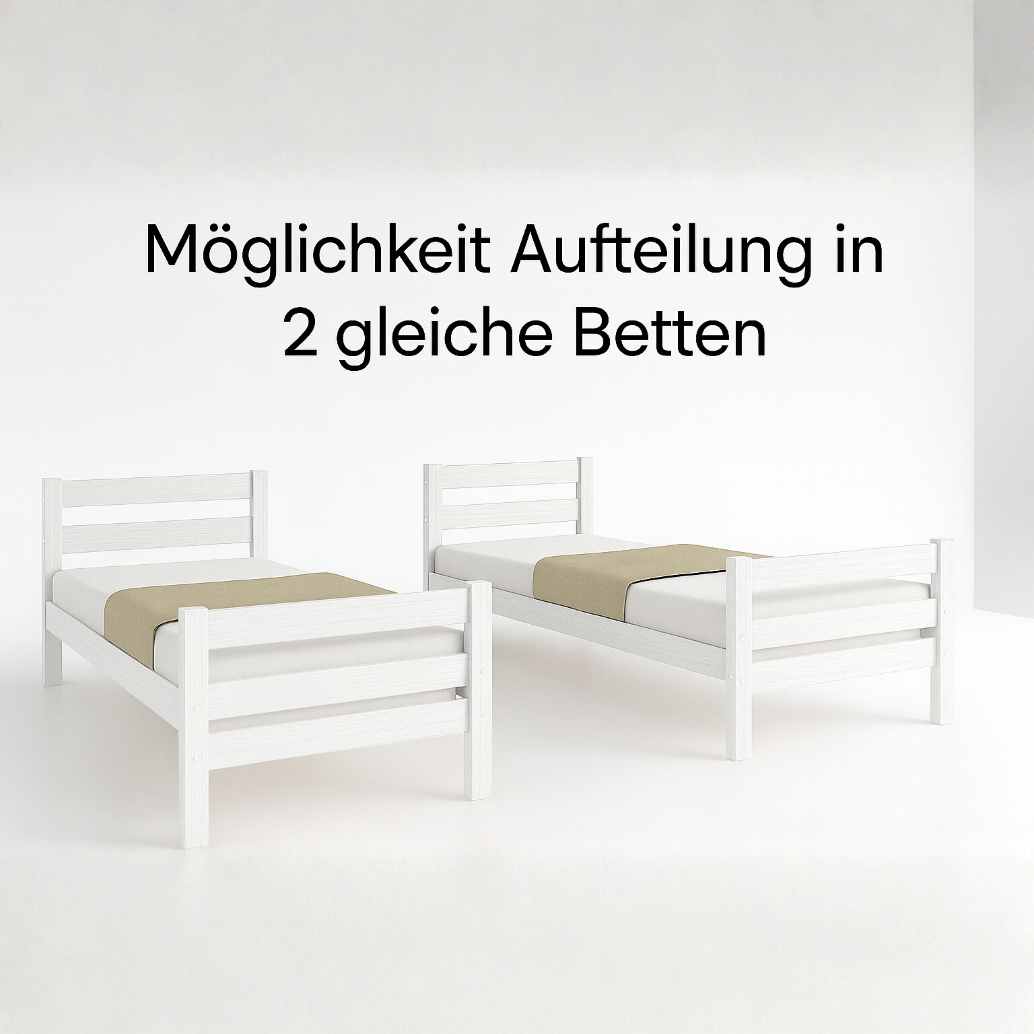StrongBunk® Hoch Etagenbett / Stockbett Buche massiv Vollholz 90 x 200 - Weiss