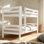 StrongBunk® Etagenbett / Stockbett Natur Buche massiv Vollholz 90 x 200 – Weiß